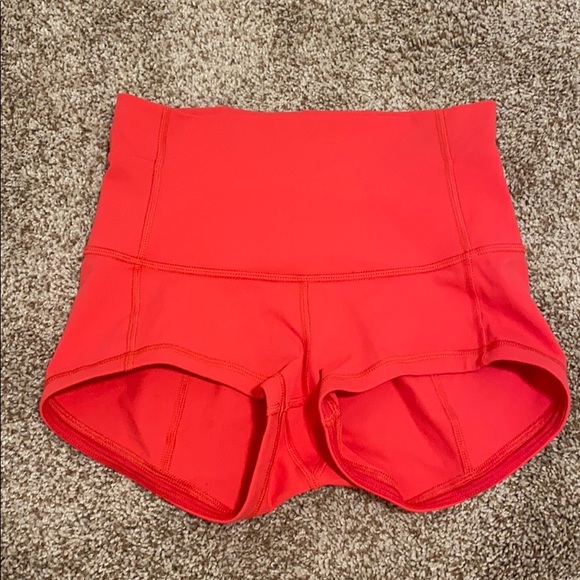 Red Lululemon Spandex Shorts | Poshmark